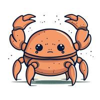 mignonne dessin animé crabe. vecteur illustration isolé sur une blanc Contexte.