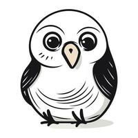 mignonne hibou isolé sur blanc Contexte. vecteur illustration eps10