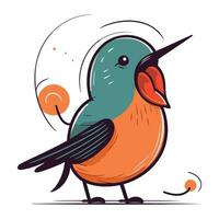 vecteur illustration de une mignonne peu oiseau. mignonne dessin animé personnage.