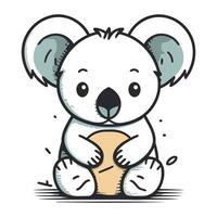 mignonne dessin animé koala. vecteur illustration de une mignonne koala.