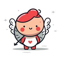 mignonne Cupidon personnage vecteur illustration. plat conception style.