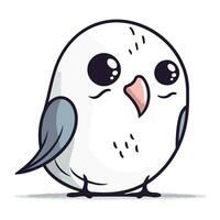 mignonne dessin animé oiseau isolé sur une blanc Contexte. vecteur illustration.