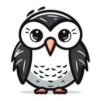 mignonne hibou oiseau dessin animé mascotte personnage vecteur illustration.