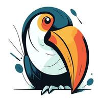 tropical oiseau toucan. vecteur illustration dans plat style.