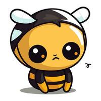 mignonne abeille personnage dessin animé mascotte vecteur illustration. marrant abeille mascotte.