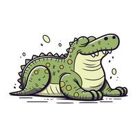 dessin animé crocodile. vecteur illustration de une dessin animé crocodile.