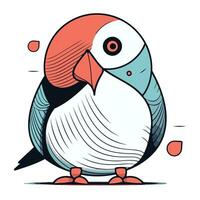 pigeon. vecteur illustration de une mignonne dessin animé perroquet.