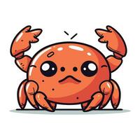 Crabe dessin animé personnage. vecteur illustration de une mignonne Crabe mascotte.