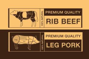 logo pour l'étiquetage de la viande. image utilisée pour l'alimentation de l'industrie de la viande. vecteur