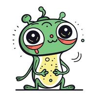 marrant dessin animé grenouille personnage. vecteur illustration de une marrant vert grenouille.