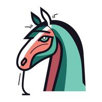 cheval tête vecteur illustration. dessin animé cheval tête icône. cheval tête vecteur illustration.