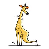 dessin animé girafe. vecteur illustration de une mignonne girafe.