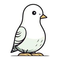 Pigeon sur une blanc Contexte. vecteur illustration dans dessin animé style.