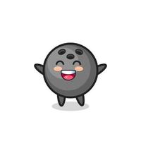 personnage de dessin animé de boule de bowling bébé heureux vecteur