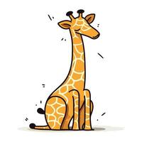 mignonne dessin animé girafe. vecteur illustration sur une blanc Contexte.