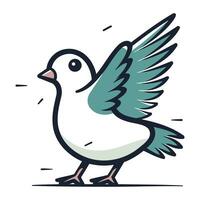 Pigeon avec ailes. vecteur illustration de une en volant oiseau.