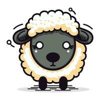 mignonne mouton vecteur illustration sur blanc Contexte. mignonne dessin animé mouton