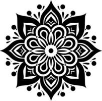 mandala - noir et blanc isolé icône - vecteur illustration