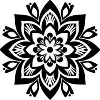 mandala - noir et blanc isolé icône - vecteur illustration