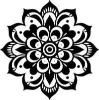 mandala - noir et blanc isolé icône - vecteur illustration