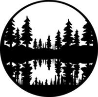 forêt - minimaliste et plat logo - vecteur illustration