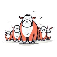 mignonne dessin animé vaches. vecteur illustration. mignonne ferme animaux.