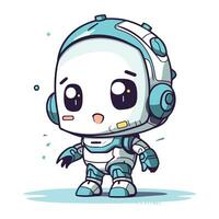 mignonne dessin animé astronaute personnage. vecteur illustration isolé sur blanc Contexte.