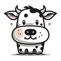 mignonne dessin animé vache. vecteur illustration isolé sur une blanc Contexte.