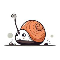 mignonne dessin animé escargot. vecteur illustration. isolé sur blanc Contexte.