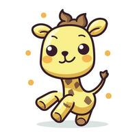 mignonne dessin animé girafe. vecteur illustration de une mignonne animal.