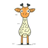 mignonne dessin animé girafe. vecteur illustration. isolé sur blanc Contexte.