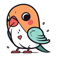 mignonne dessin animé perroquet. vecteur illustration de une mignonne oiseau.