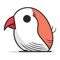 mignonne dessin animé perroquet oiseau. vecteur illustration isolé sur blanc Contexte.