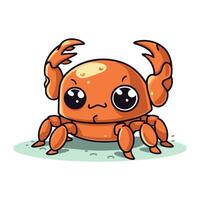 mignonne dessin animé crabe. vecteur illustration isolé sur une blanc Contexte.