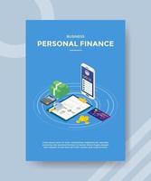 affaires finances personnelles argent smartphone calculatrice graphique vecteur