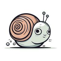 mignonne dessin animé escargot. vecteur illustration. isolé sur blanc Contexte.