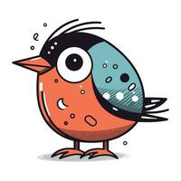 mignonne dessin animé oiseau avec gros yeux. vecteur illustration isolé sur blanc Contexte.