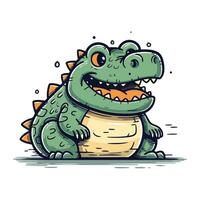 crocodile. vecteur illustration de une marrant dessin animé crocodile.