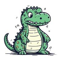 mignonne dessin animé crocodile. vecteur illustration de une crocodile.