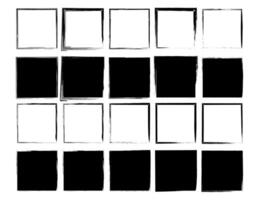 vecteur noir carrés, rectangles. noir Cadre brosse accident vasculaire cérébral peindre vecteur.
