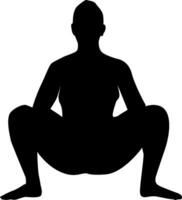 femme yoga pose vecteur silhouette illustration