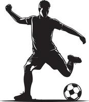 football joueur pose vecteur silhouette illustration noir couleur, Football joueur vecteur silhouette