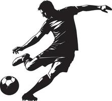 football joueur pose vecteur silhouette illustration noir couleur, Football joueur vecteur silhouette