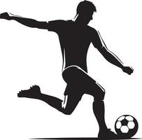 football joueur pose vecteur silhouette illustration noir couleur, Football joueur vecteur silhouette