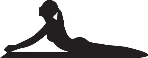 femme yoga pose vecteur silhouette illustration