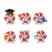 école étudiant de rouge bonbons dessin animé personnage avec divers expressions vecteur