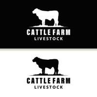 vache logo, Facile bétail ferme conception, bétail silhouette, vecteur badge pour affaires marque