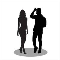 couple silhouette vecteur