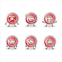 spirale blanc bonbons dessin animé personnage avec Nan expression vecteur
