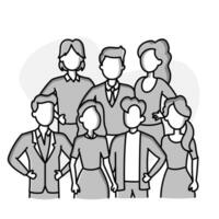 travail en équipe fait du le rêver travail. un icône de une groupe de Sept personnes. représentant le Puissance de travail en équipe et collaboration. vecteur